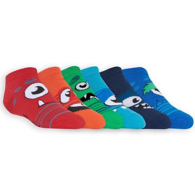 Skechers Boy's 6 Pack Low Cut Monster Socks | Size Small | Red | Spandex