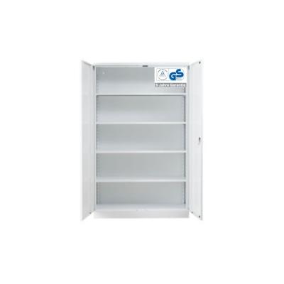 PROREGAL Stahlschrank BEE mit 4 lackierten Fachböden | HxBxT 195x120x42cm | Weiß-Weiß | Werkstattschrank Werkzeugschrank Aktenschrank Universalschrank Image