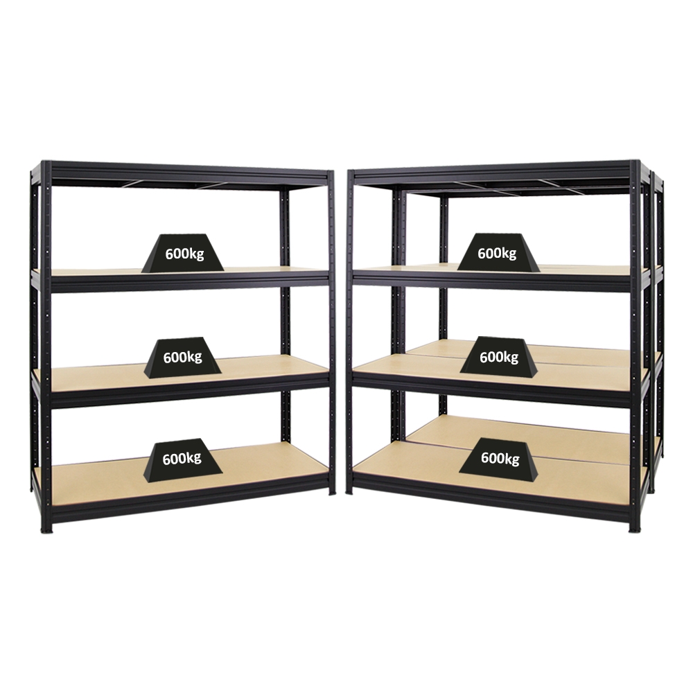 PROREGAL Mega Deal | 3x Schwerlastregal Dino | HxBxT 180x160x60 cm | Fachlast 600kg | Schwarz | Stecksystem Lagerregal Regalsystem 3 Stk. Image