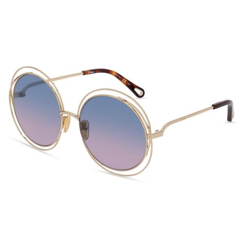 Chloé CH0045S Damen-Sonnenbrille Vollrand Rund Metall-Gestell, gold