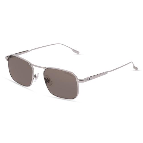 Montblanc MB0218S Herren-Sonnenbrille Vollrand Eckig Metall-Gestell, silber