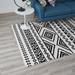 Black/White 96 x 0.5 in Area Rug - Haku Geometric Moroccan Tribal Area Rug by Modway Polyester | 96 W x 0.5 D in | Wayfair R-1010A-810