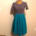 Lularoe Dresses | Lularoe Gray & Teal Dress | Color: Gray | Size: Xs