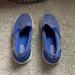 Coach Shoes | Coach Blue Flat Sequin Sneakers Shoes Size 5 M | Color: Blue/White | Size: 5