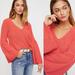Free People Sweaters | Free People | Damsel Cable Knit Pullover Sweater In Coral New Size Small | Color: Orange/Pink | Size: S