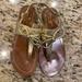 Kate Spade Shoes | Kate Spade Gold Thong Bow Sandals Ladies Size 6.5, Euc | Color: Gold | Size: 6.5
