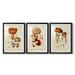 Wexford Home Mushroom Varieties I - 3 Piece Picture Frame Print Set Paper, Solid Wood in Gray, Size 37.0 H x 24.5 W x 2.5 D in | Wayfair
