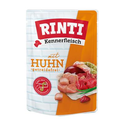 Sparpaket: 20x400g RINTI Kennerfleisch Pouches Huhn Hundefutter nass