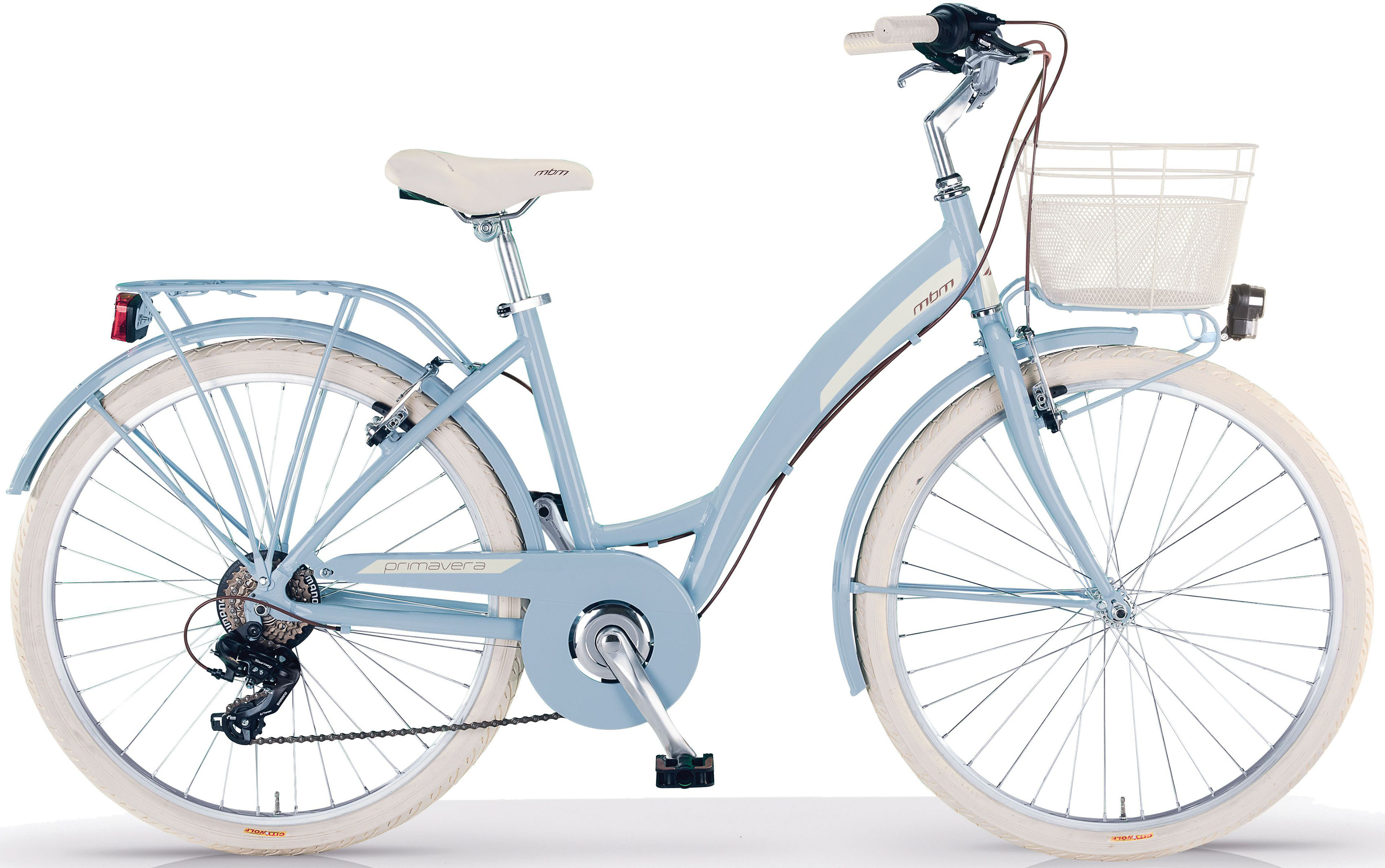 Cityrad MBM "PRIMAVERA" Gr. 43, blau (babyblau, babyblau), Fahrräder, 43cm, 26 Zoll (66,04cm), für Damen, Kettenschaltung Image