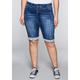 Jeansbermudas SHEEGO "Große Größen" Gr. 44, Normalgrößen, blau (blue denim) Damen Jeans 5-Pocket-Jeans Shorts Bermudajeans