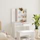 vidaXL Dressing Table with Mirror High Gloss White 74.5x40x141 cm