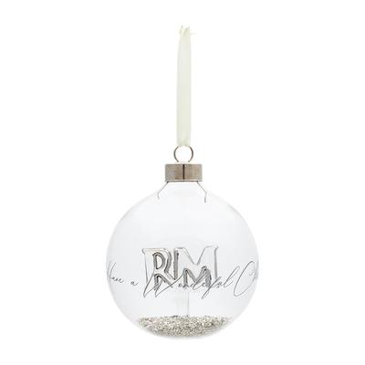 Riviera Maison Wonderful Times Weihnachtsanhänger Silber - Ø10 cm Grau