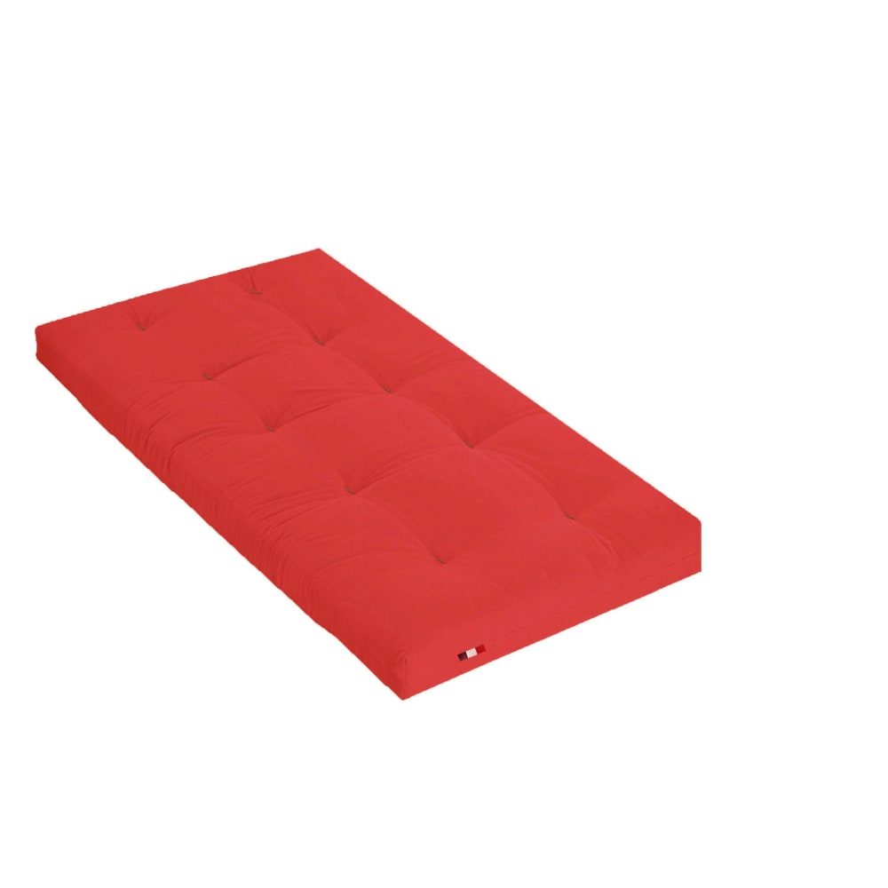 Matelas futon latex et fibres rouge 90x190