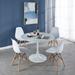 5Pcs Modern Wood Coffee Table Set Home Kitchen Round Dining Set with 4 Chairs