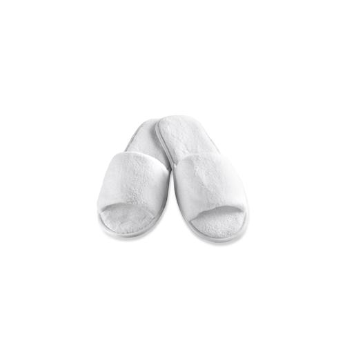 Luxus Poly- Cotton Hotelslipper 28,5 cm Länge vorne offen, 10 Paar, weiß