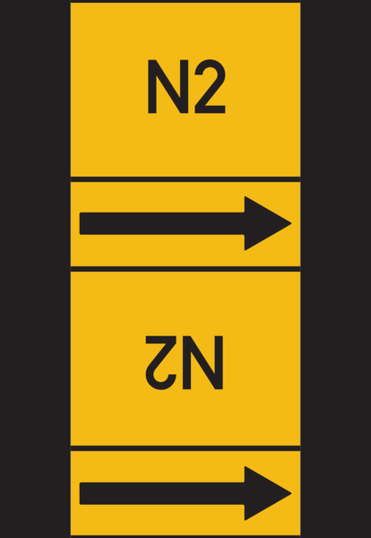 Rohrleitungskennzeichen Stickstoff N2 - 33000x180 mm Folie selbstklebend Image
