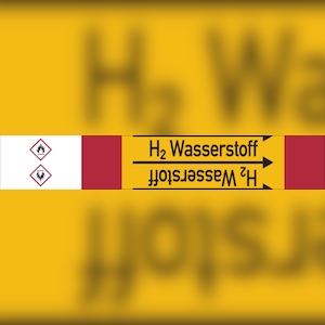 Rohrleitungskennzeichen H2 Wasserstoff - 33000x105 mm Folie selbstklebend Image