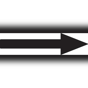Richtungspfeil, Schwarz, Folie - 1 Bund = 100 Stk - 56x14 mm Folie selbstklebend Image