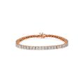 Women's Rose Gold Over Sterling Silver Diamond Square Frame Miracleset Tennis Bracelet 7" by Haus of Brilliance in Rose Gold