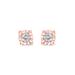 Women's Rose Gold Plated Sterling Silver Round Brilliantcut Diamond Miracleset Stud Earrings by Haus of Brilliance in Rose Gold