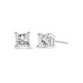 Women's Princesscut Square Diamond 4Prong Solitaire Stud Earrings In White Gold (G-H Color) by Haus of Brilliance in White