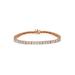 Women's Rose Gold Over Sterling Silver Diamond Square Frame Miracleset Tennis Bracelet 7" by Haus of Brilliance in Rose Gold