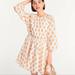 J. Crew Dresses | J. Crew Smocked-Waist Mini Dress In Gathered Floral Block Print | Color: Orange/White | Size: L