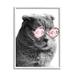 Stupell Industries Trendy Cat Wearing Glam Fashion Pink Sunglasses Giclee Texturized Art Set By Ziwei Li Canvas in Gray | Wayfair an-047_wfr_24x30