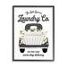 Stupell Industries Laundry Co. White Flower Bouquet Truck Service Giclee Texturized Art Set By Lettered & Lined Canvas in Black/Gray | Wayfair