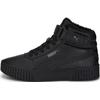 Winterboots PUMA "CARINA 2.0 MID WTR JR", Kinder, Gr. 37,5, schwarz (puma schwarz, puma schwarz, schwarz shadow), Leder, Synthetik, unifarben, sportlich, Schuhe, mit Klettverschluss für Jugendliche
