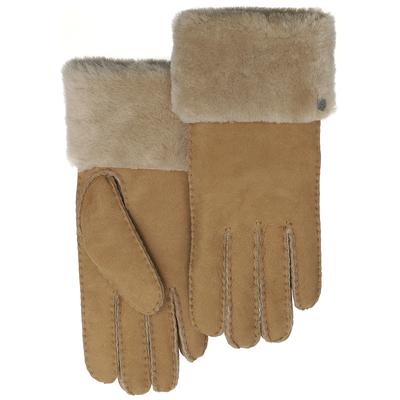 Lederhandschuhe PEARLWOOD "Emma", Damen, Gr. 7, braun (cognac), Schafsleder, unifarben, casual,klassisch,modisch,sportlich, Handschuhe, Atmungsaktiv, Wärmeregulierend, Wind - und Wasserabweisend Image