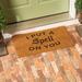 The Holiday Aisle® Greeting I Put A Spell on You 28 in. x 16 in. Non-Slip Outdoor Door Mat Coir, in Brown/Orange | 28 H x 16 W x 0.56 D in | Wayfair