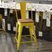Williston Forge Britian All-Weather Commercial Counter Stool w/ Removable Back & Poly Resin Seat Metal in Yellow/Brown | Wayfair