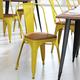 Williston Forge Calliah All-Weather Commercial Stack Chair & Poly Resin Seat in Yellow/Brown | 33 H x 18 W x 20 D in | Wayfair