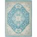 Blue 87 x 63 x 0.5 in Area Rug - Bungalow Rose Deedra Persian Inspired Traditional Ivory Area Rug Polypropylene | 87 H x 63 W x 0.5 D in | Wayfair