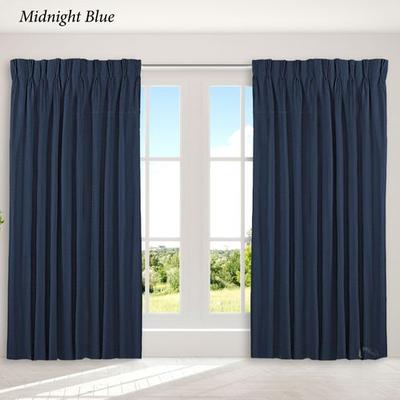 Marshfield Drapery Wide Width Pinch Pleat Curtain Pair, 150 x 96, Midnight Blue