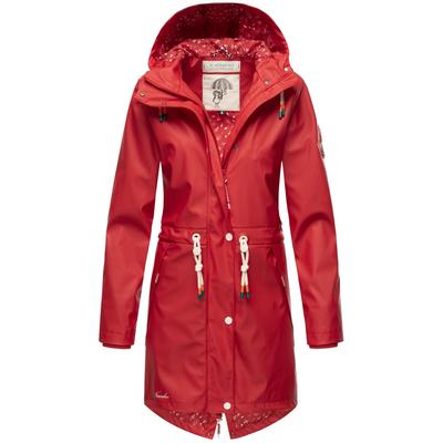 Regenjacke NAVAHOO "Tropical Stormoo", Damen, Gr. XS (34), rot, Obermaterial: 70% Polyester, 30% Polyurethan, Innenfutter: 100% Polyester, Ärmelfutter: 100% Polyester, Wattierung: 100% Polyester, modisch, gerade ca. Mitte Oberschenkel, hoch... Image