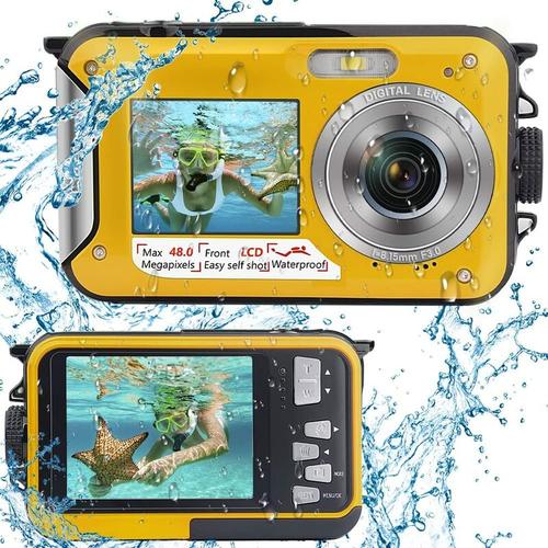 Full hd 2.7K 48MP Digitale Unterwasserkamera Unterwasserkamera zum Schnorcheln Dual Screen