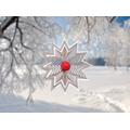 Illumino Fensterdeko Weihnachten Edelstahl Windspiel Stern Wega mit 35 mm Glaskugel für Garten Wohnung Gartendeko Metall Deko Weihnachten