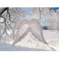 Illumino Edelstahl Windspiel Engelsflügel Angelo-Ala mit 30mm Kristalldiamant Weihnachten für Garten Wohnung Gartendeko Wohn Fenster Deko