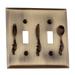 Kitchen Switchplates Antique Solid Brass Utensil 2 Toggle | Renovator's Supply