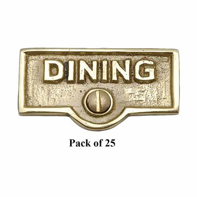 25 Switch Plate Tags DINING Name Signs Labels Lacquered Brass | Renovator's Supply