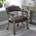 Solid Wood Chairs Dining Chairs With Casters Waterproof Leather Chair