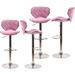 Wade Logan® Baryram Butterfly Style Swivel Adjustable Height Bar Stool Dining Chair w/ Backrest Upholstered in Pink | 17.5 W x 15 D in | Wayfair