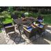 Lark Manor™ Alyah 7 Pieces Outdoor Dining Set w/ 6 Brown Pe Rattan Chairs & 1 Table w/ Pvc Wood-Like Table Top | 66 W x 38 D in | Wayfair