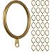 Meriville 28 Pcs Oil-Rubbed Bronze 1.5-Inch Inner Diameter Metal Curtain Rings w/ Eyelets, Fits Up To 1 1/4-Inch Rod Metal in Yellow | Wayfair