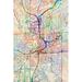 East Urban Home Urban Rainbow Street Map Series: Atlanta, Georgia, USA Graphic Art on Wrapped Canvas, Cotton in Green/White | 26 H x 18 W in | Wayfair