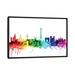 East Urban Home Rainbow Skyline Series: Paris, France Painting Print on Wrapped Canvas Canvas/Metal in Black/Blue/Green | 40 H x 60 W in | Wayfair