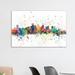 East Urban Home Rainbow Splash Skyline Series: Boston, Massachusetts, USA Painting Print on Wrapped Canvas in Blue/Green/Yellow | Wayfair