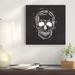 East Urban Home Spooky Cut Skull Graphic Art on Wrapped Canvas Canvas, Cotton in Black/Gray/White | 12 H x 12 W x 0.75 D in | Wayfair